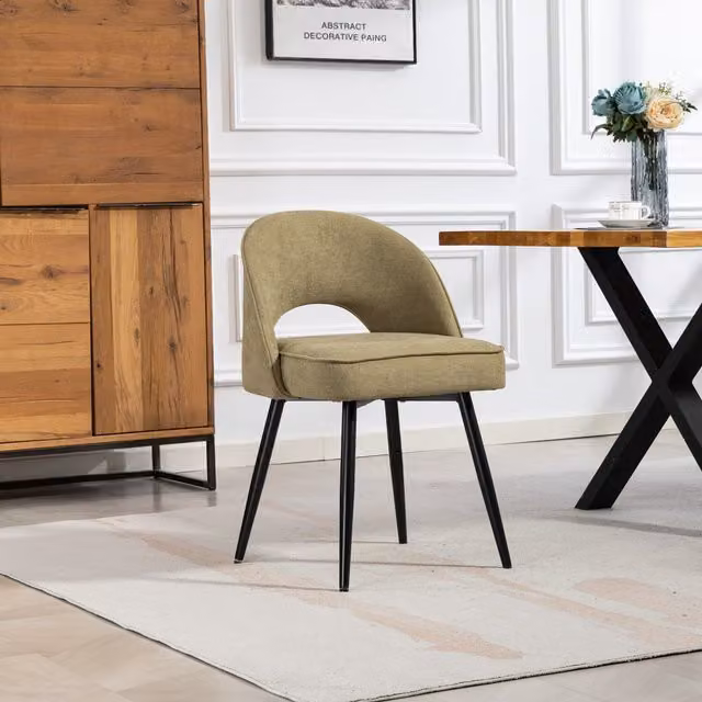 Ashley Modern Fabric Dining Chairs Set of 2 in Green