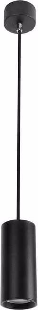 Netlighting Aila Slim Cylinder Pendant Ceiling Light in Black Aluminium with Dimmable LED GU10