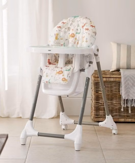 Mamas & Papas Snax Highchair in Jungle Alphabet with White Textile