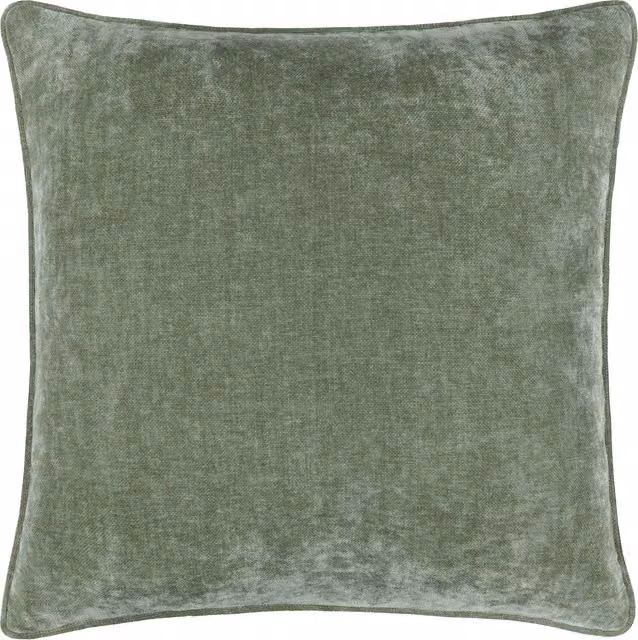 Make It A Home Heavy Chenille Velvet Square Cushion in Green with Feather and Polyester Filling