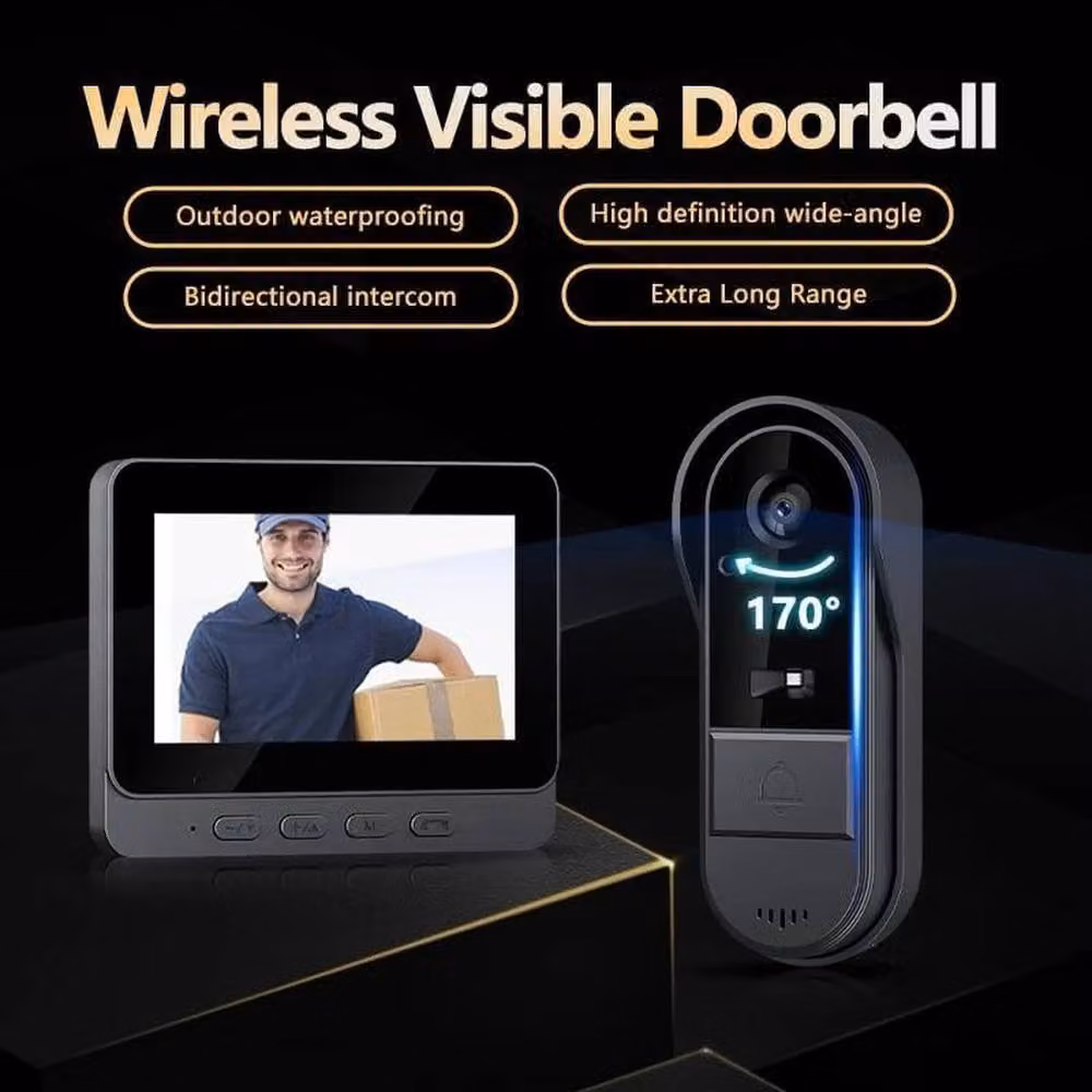 Kelvenix Wireless Smart Video Doorbell Security, Black, W/H: 520 x 52 mm – 4