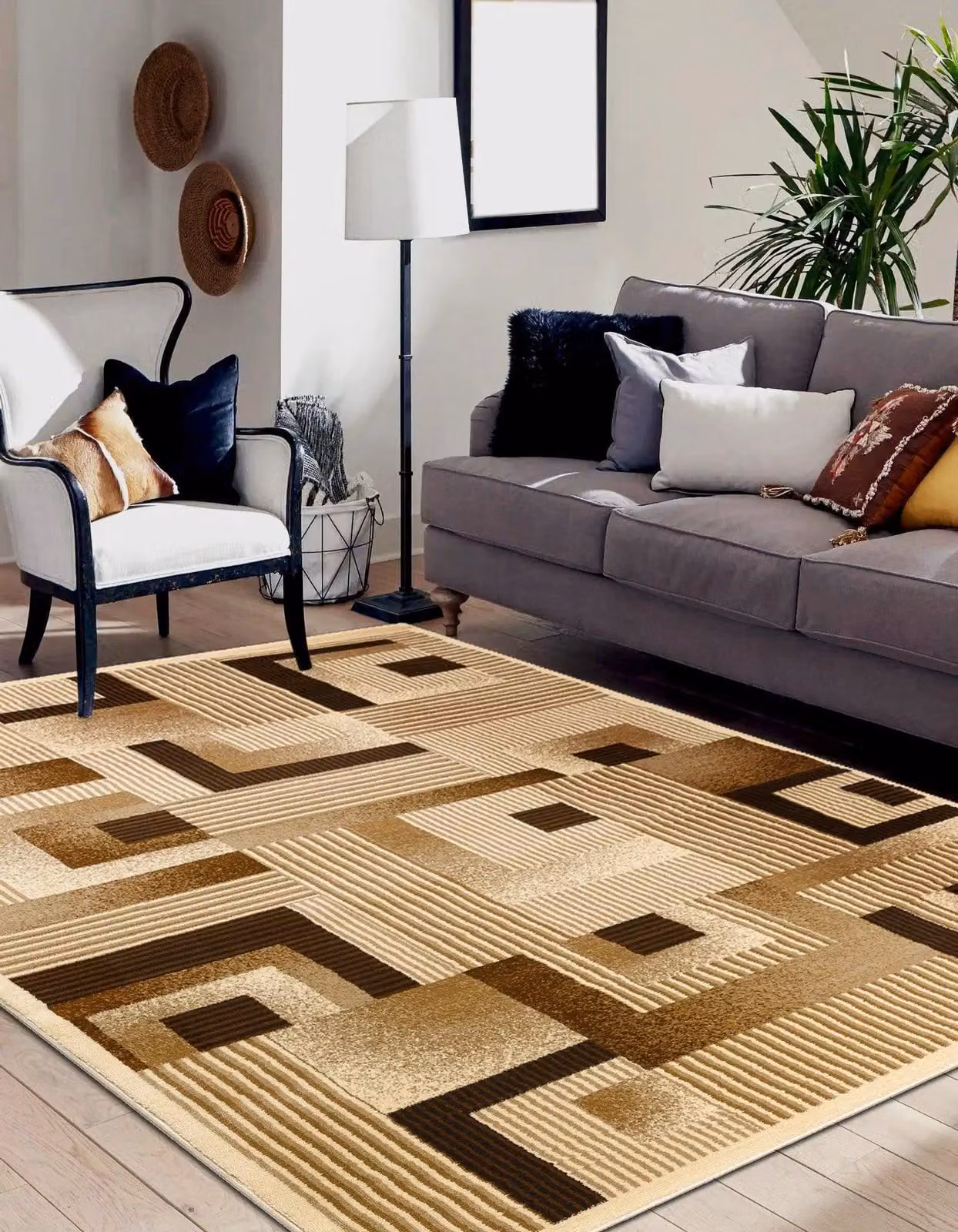RugsX Royal Vintage Rug in Yellow and Multicolour, W: 200 cm, D: 100 cm – 3