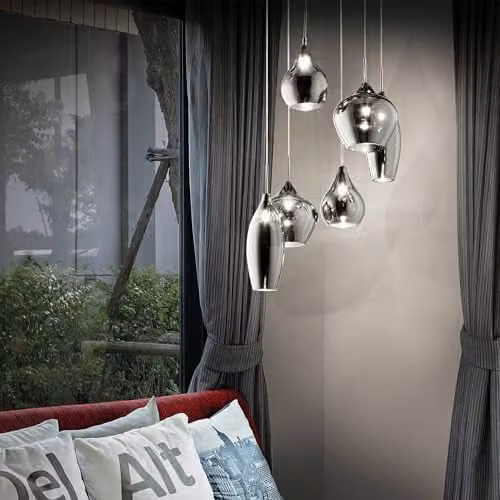 Netlighting Soft 6 Spiral Cluster Ceiling Pendant Light in Grey with E14 Base