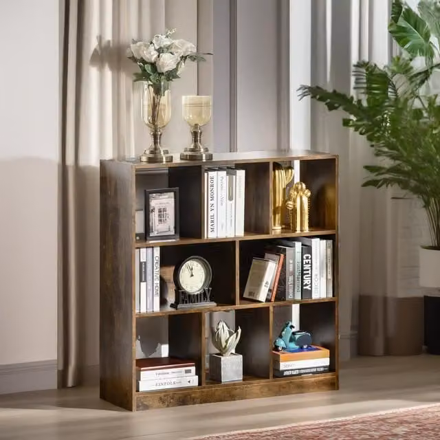 Pirlo Plush 8 Cube Industrial Storage Unit in Rustic Brown – 1
