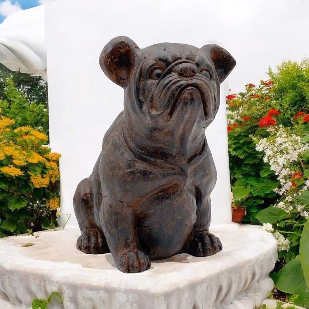Minster Sitting Dog Garden Ornament in Brown, W: 30 cm, D: 30 cm, H: 33 cm – 3