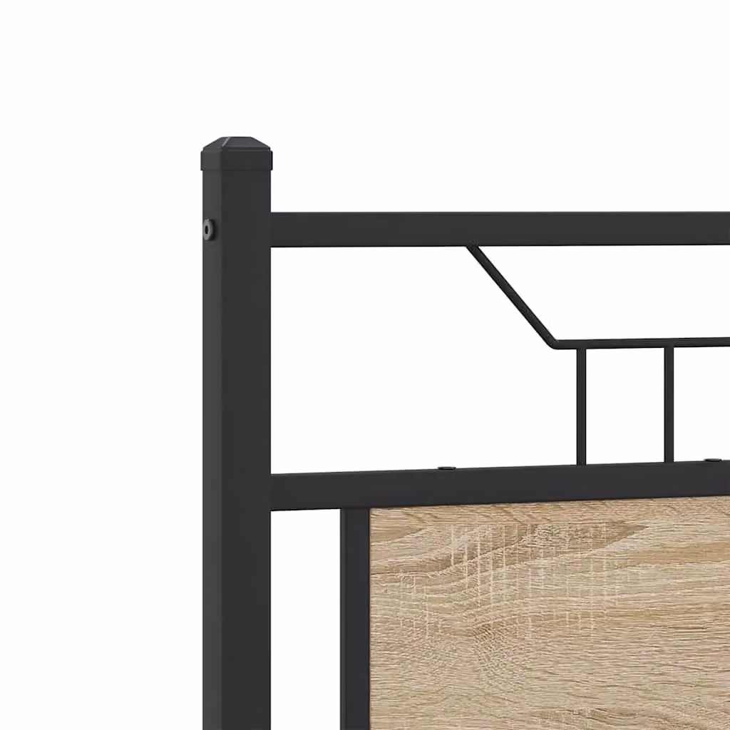 Berkfield Home Sonoma Oak Small Double Bed Frame in Brown, W/D/H: 120 x 190 x 91.5 cm – 3