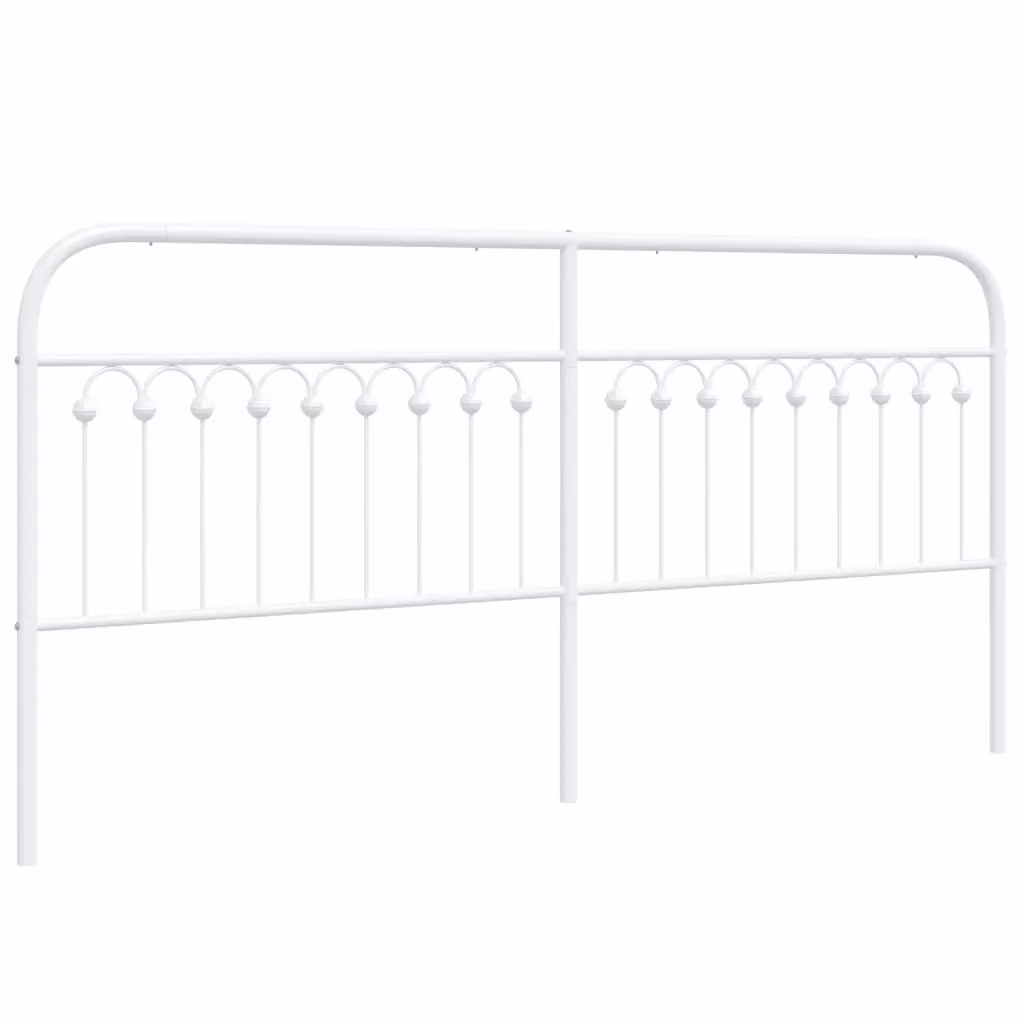 Berkfield Home Classic Metal Headboard in White, 200 cm – 2