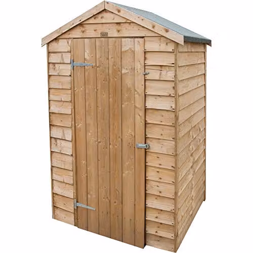 Rowlinson Brown Wood Overlap Single Door Gable Shed W/D/H: 120 x 187.5 x 130 cm