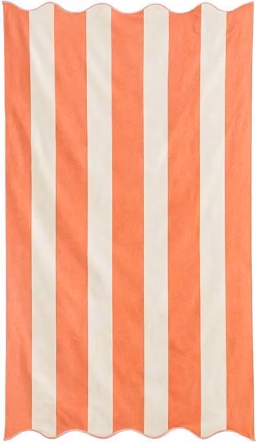 Allure Bath Fashions Extra Large Striped Scalloped Beach Towel in Burnt Orange, 90 x 170 cm – 1