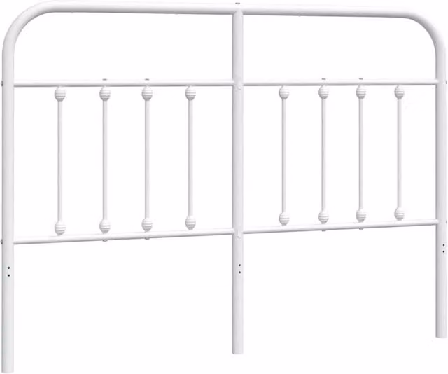 Berkfield Home Classic Metal Headboard, White, Width: 135 cm