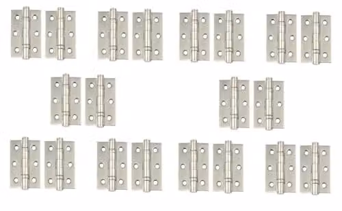 Golden Grace Ball Bearing Timber Door Hinges in Silver Nickel Plated, 10 Pairs