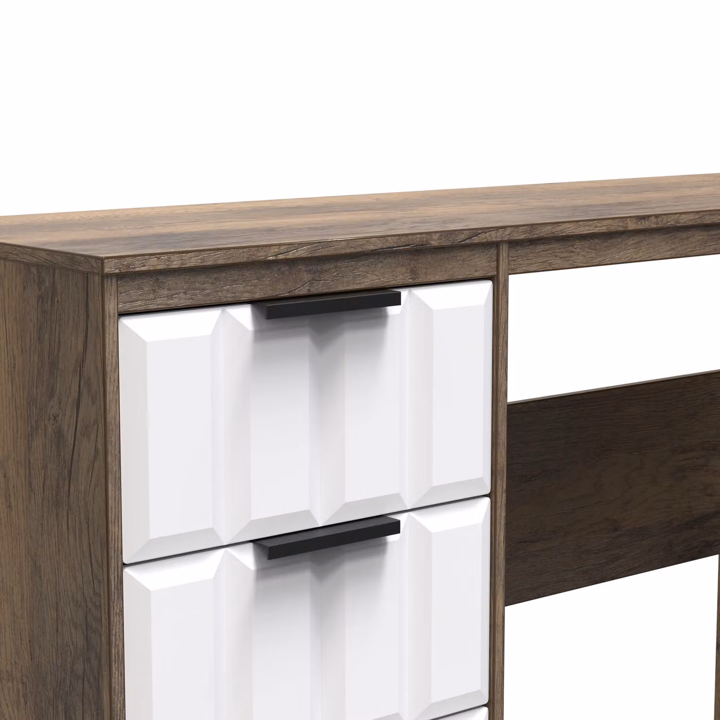 Ready Assembled 2 U Seattle 3 Drawer Desk in Dark Brown – 3