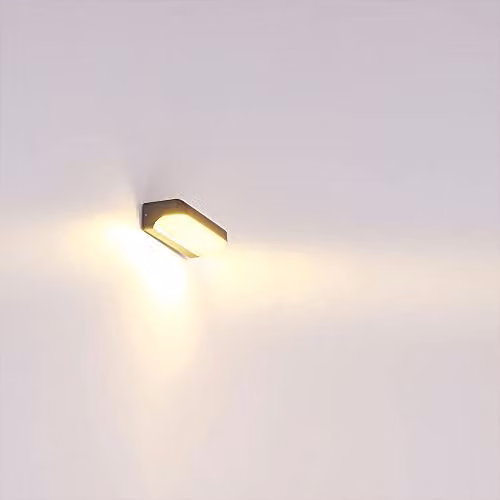 Globo Lighting Modern Rectangular LED Outdoor Wall Light in Anthracite with IP54 Rating and Downward Illumination – 4