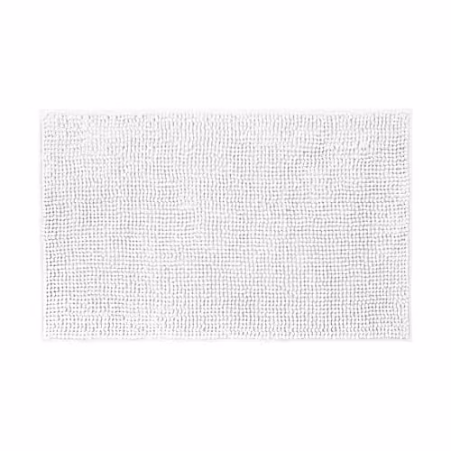 Allure Bath Fashions White Chenille Microfibre Non-Slip Bath Mat W: 60 cm, D: 90 cm – 1