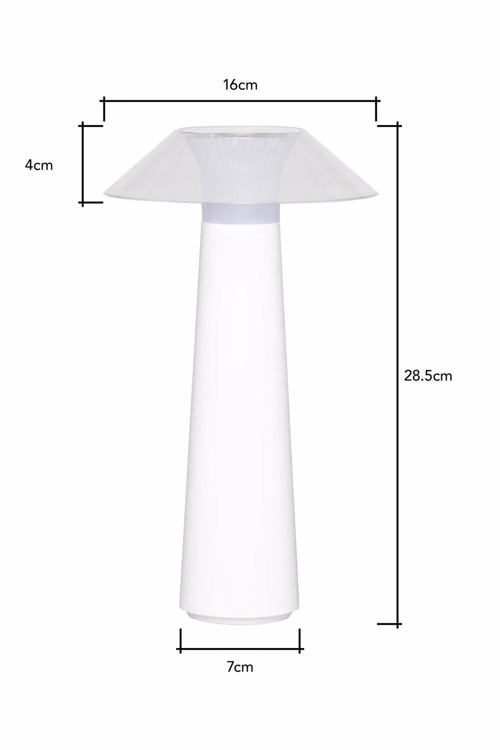 BHS Lighting Lyra Rechargeable Dimmable Outdoor Table Lamp in White and Transparent Glass – 3