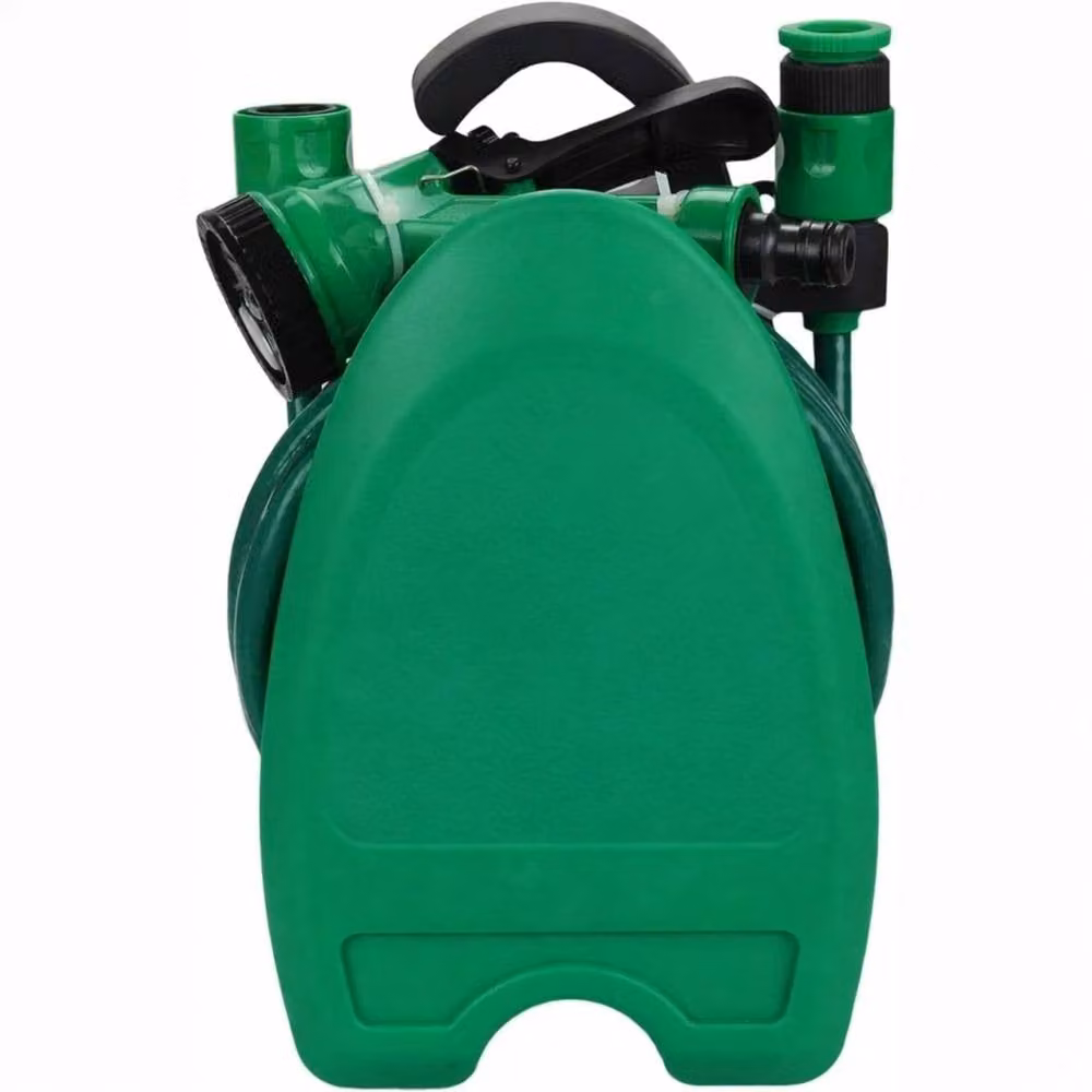 VOGREX 10m Mini Patio Hose Reel Set with Spray Pipe in Green – 1