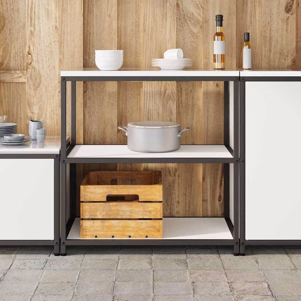 Berkfield Home White Steel Kitchen Storage Shelf – 4