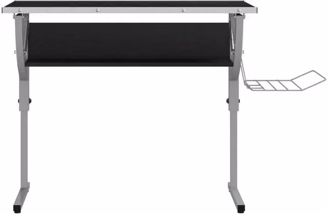 Berkfield Home Durable Craft Desk in Black and Grey, Height Adjustable, W/D/H: 110 x 53 x 58-87 cm