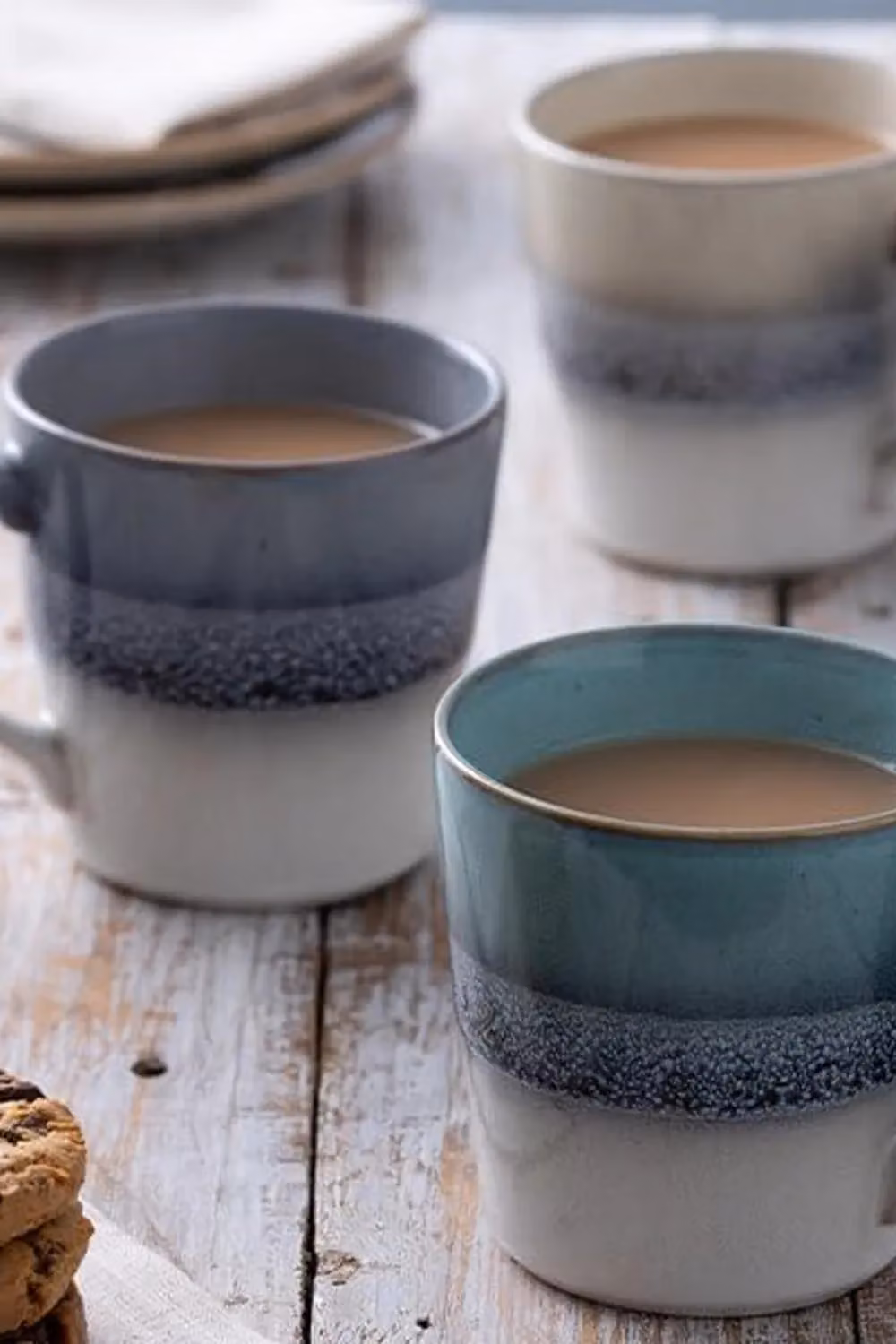 Mason Cash Set of 4 Reactive Fade Stoneware Mugs, Grey, 400ml per mug – 2