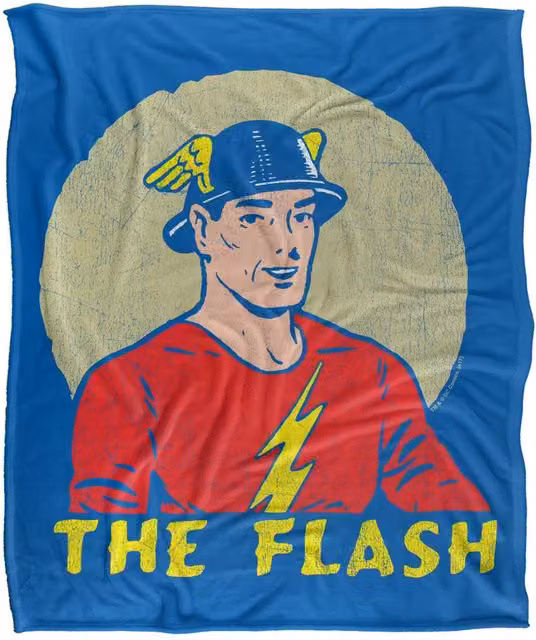 Warner Bros. DC Flash Faded Circle Super Soft Fleece Throw Blanket, Multicolour – 6