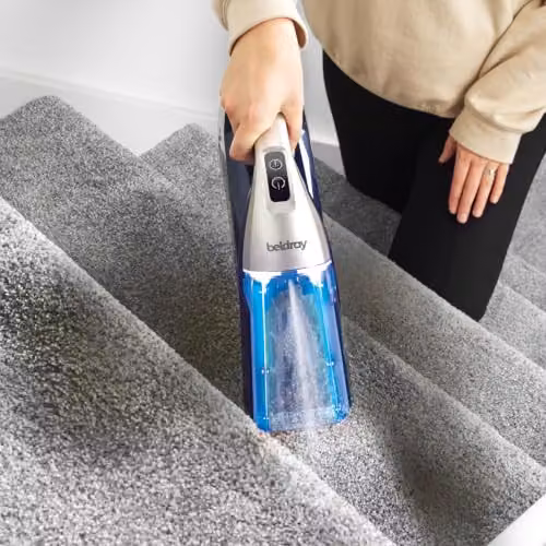 Beldray BEL01624 Cordless Spot Buster Blue Handheld Carpet Cleaner with 110ml Detergent Tank and Built-in Spray Function – 5
