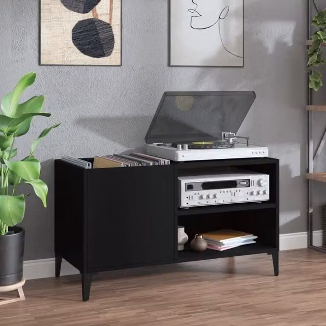 Berkfield Home Industrial Record Cabinet in Black, W/D/H: 84.5 x 38 x 48 cm – 1