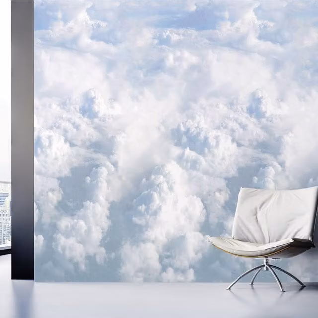 Grandeco Dreamy Clouds Blue Abstract Nature Mural, W: 280 cm, H: 159 cm