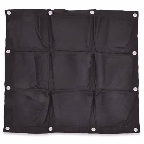 Burwells 9 Pocket Vertical Wall Planter in Black, W/H: 70 x 70 cm – 1
