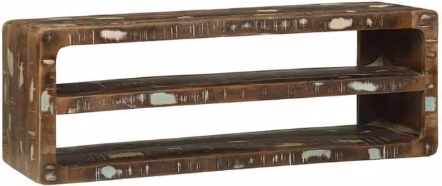 Berkfield Home Rustic Reclaimed Solid Wood TV Cabinet in Brown, W/D/H: 100 x 32 x 36 cm – 1