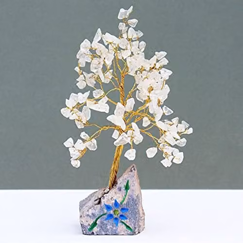 Ancient Wisdom Rock Crystal Gemstone Tree with 160 White Stones