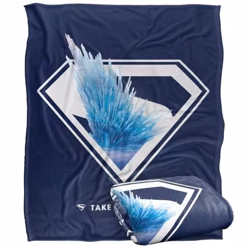 Warner Bros. Superman 2025 Movie Fortress Of Solitude Shield Super Soft Fleece Throw Blanket, Multicolour, W: 152 cm, D: 127 cm – 1