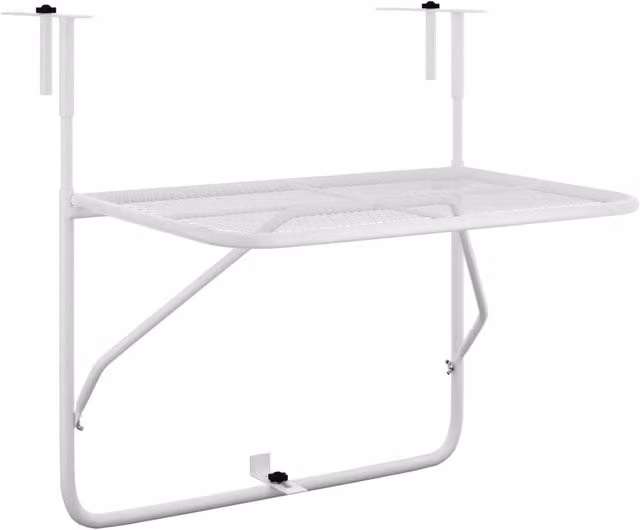 Berkfield Home White Metal Balcony Table W: 60 cm, D: 40 cm – 1
