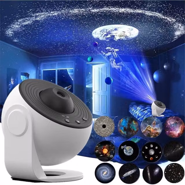 Nordara 12-in-1 Galaxy Starry Sky Projector Night Light in White – 1
