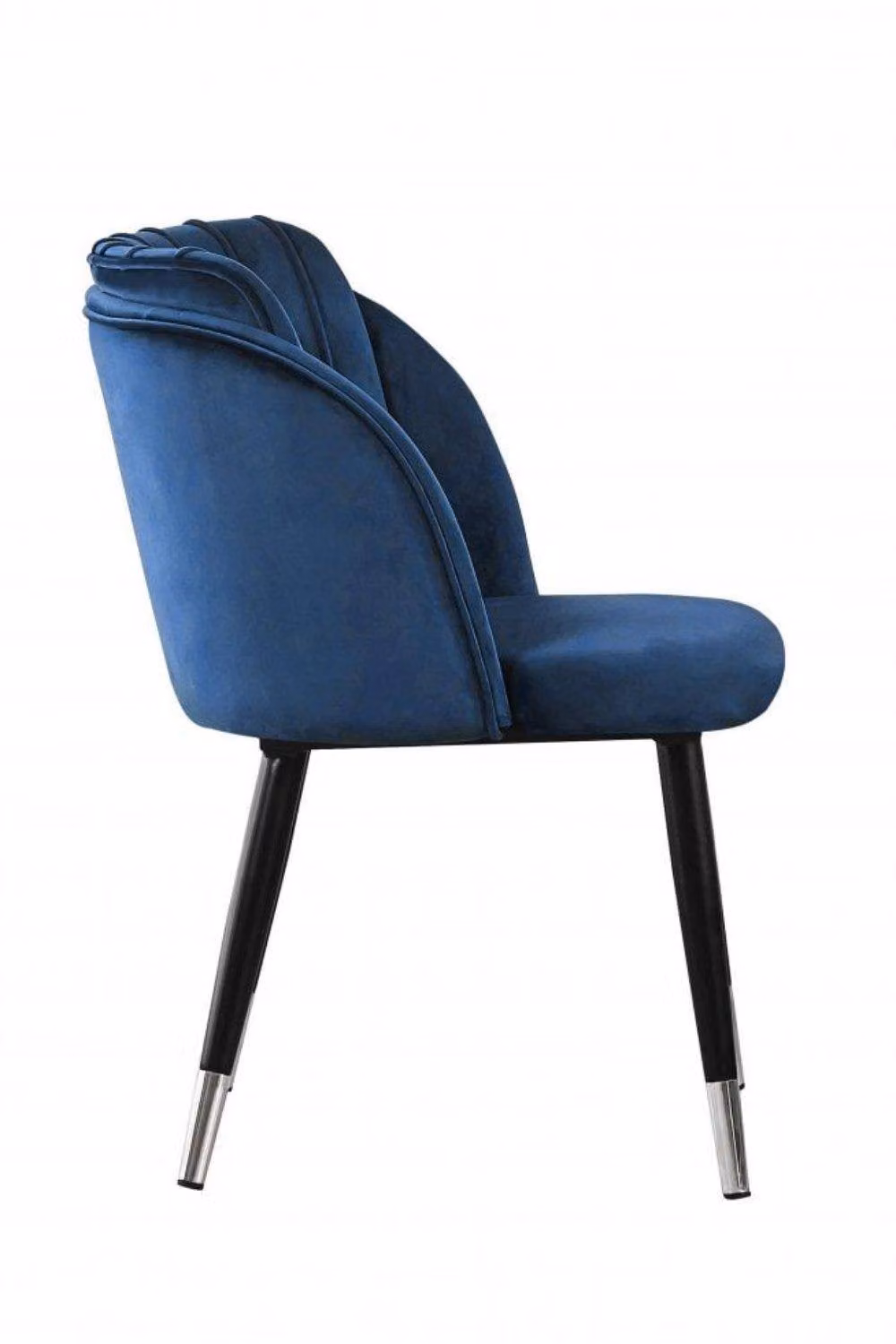 Life Interiors Milano Velvet Dining Chair with Ribbed Back Design in Blue – 3