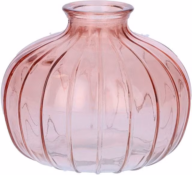 Kingsbury Gifts Round Carmen Bud Vase in Pink Glass