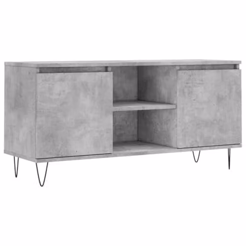 vidaXL Modern TV Cabinet in Concrete Grey, W: 104 cm, D: 35 cm, H: 50 cm – 1