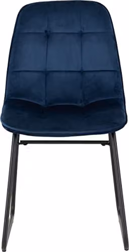 Seconique Marlow Dining Set with Lukas Chairs in Black Marble Effect and Blue – 6