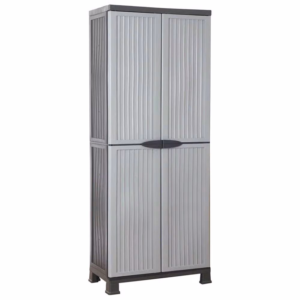 Berkfield Home Grey Plastic Freestanding Cabinet with Hinged Doors, W/D/H: 68 x 39 x 171.5 cm – 2