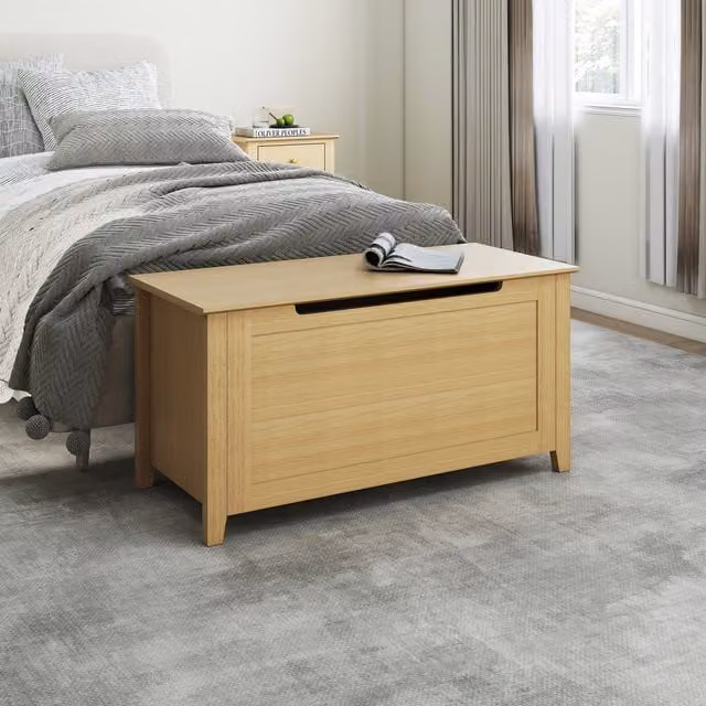 Henley Modern Beige Ottoman Storage Chest with Soft Close Lid
