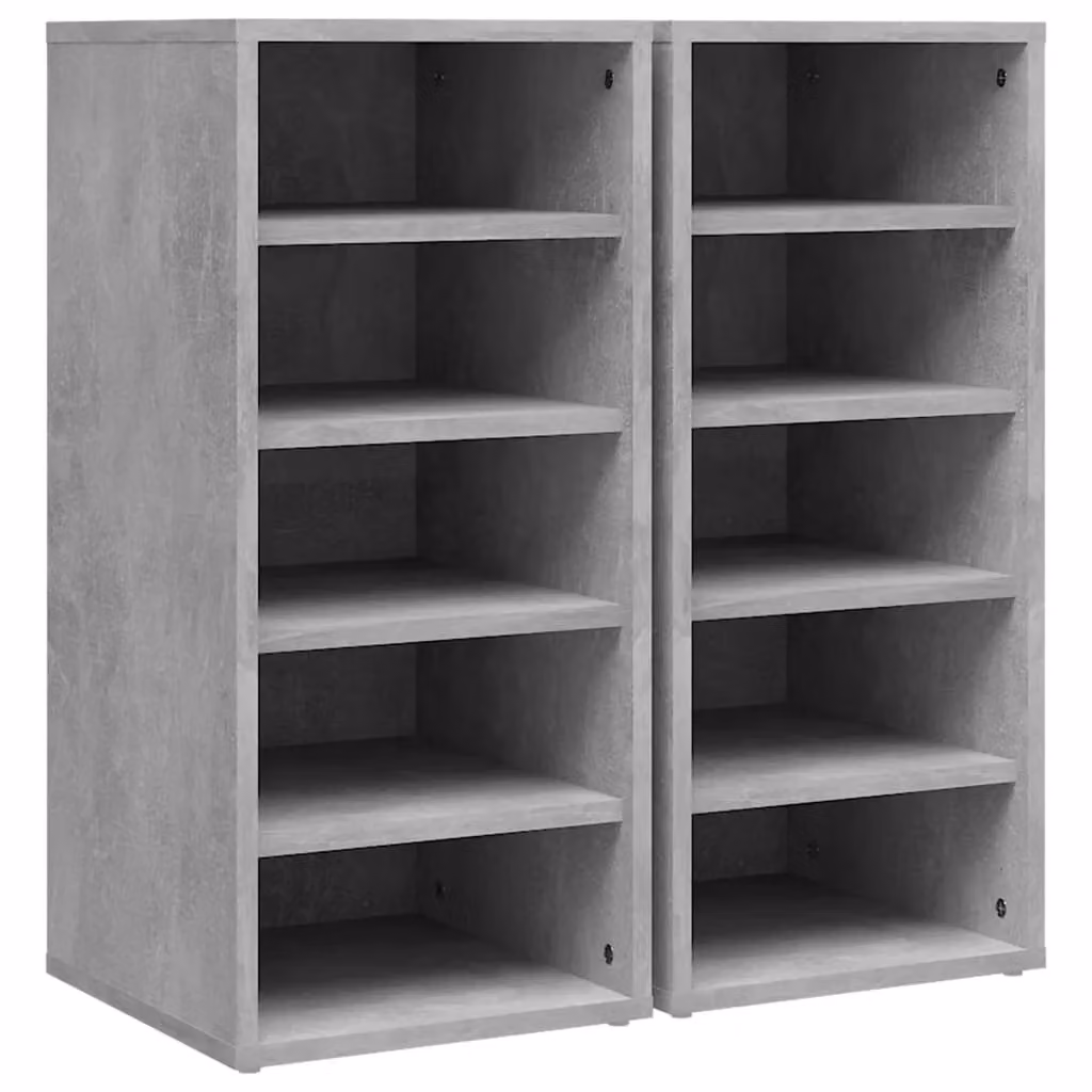 Berkfield Home Set of 2 Wall Mounted Shoe Cabinets in Concrete Grey, W/D/H: 31.5 x 35 x 70 cm – 2