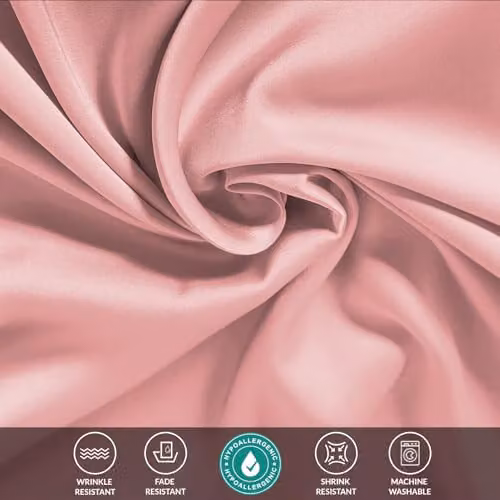 Pamposh Satin Silk Pillowcases for Hair and Skin, 2 Pack, Coral, W/D/H: 50 x 75 cm – 2
