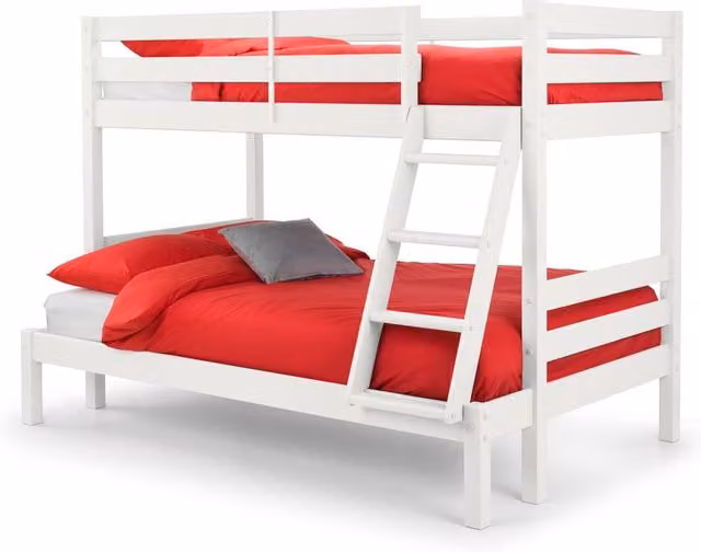 Cheshire Cobalt Triple Sleeper Bunk Bed in White, Small Double 120 x 200 cm