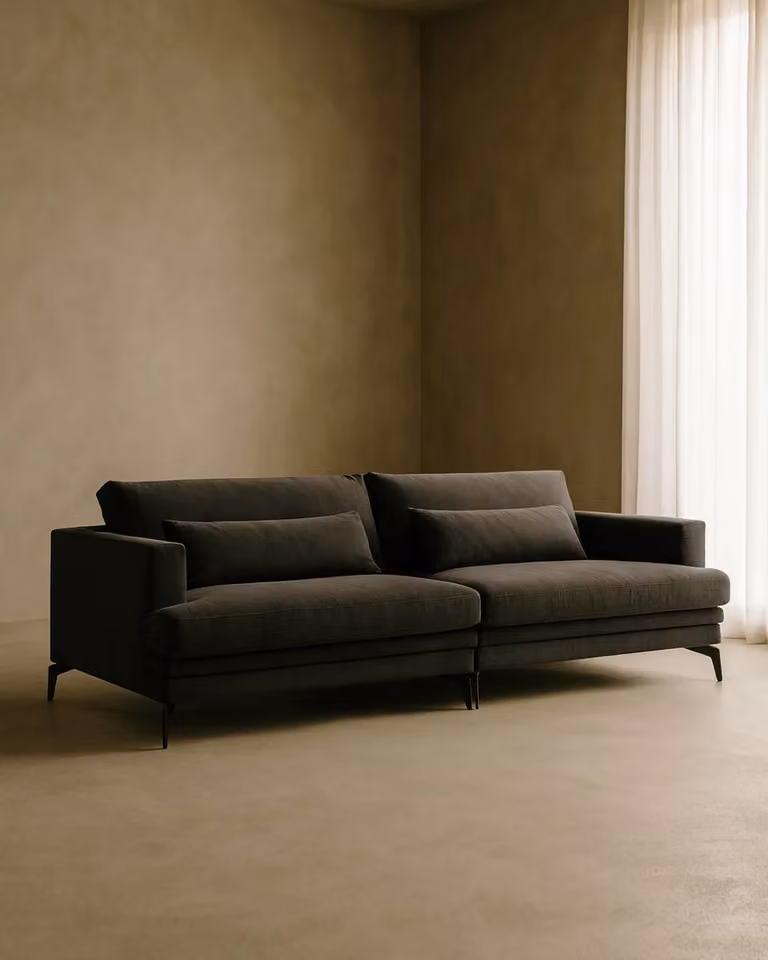 Tommy Franks Valentina 3-Seater Maxi Upholstered Sofa in Anthracite