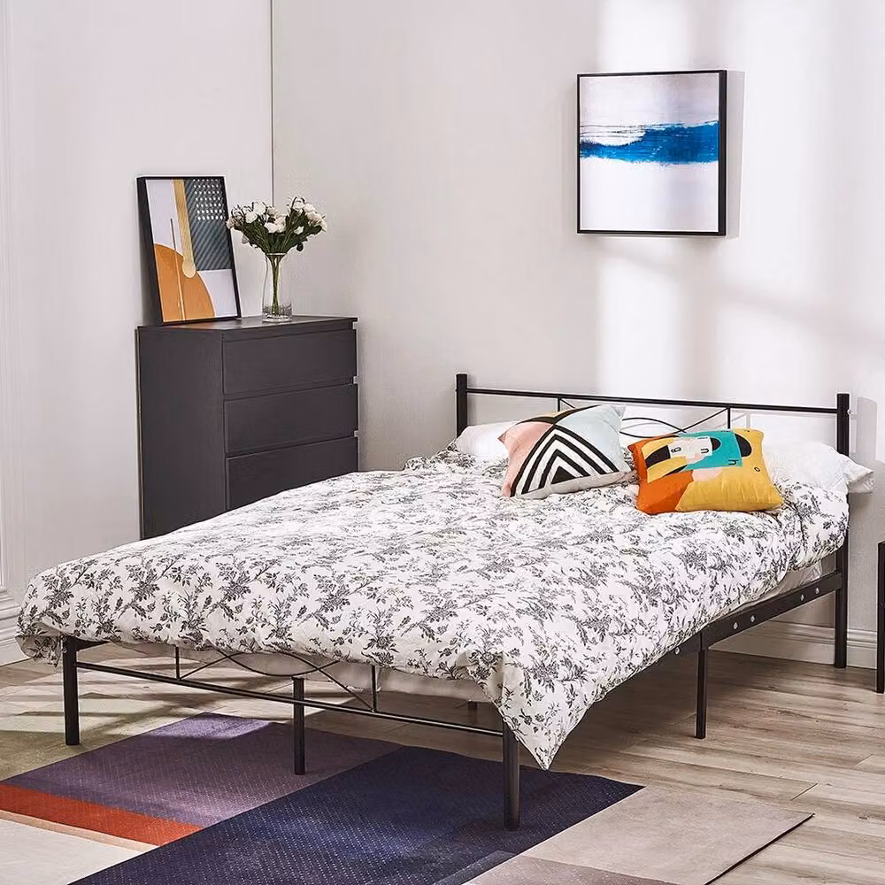 ERGOVEXA Modern Metal Bed Frame in Black and White – 4