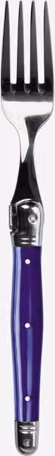 Laguiole Polished Stainless Steel Single Dinner Fork in Purple