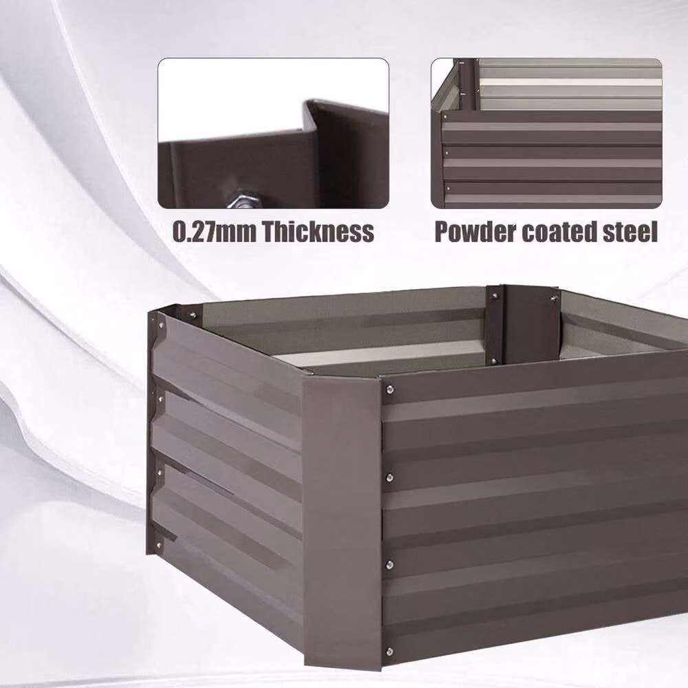 Kelvenix Brown Galvanised Steel Raised Bed – 3