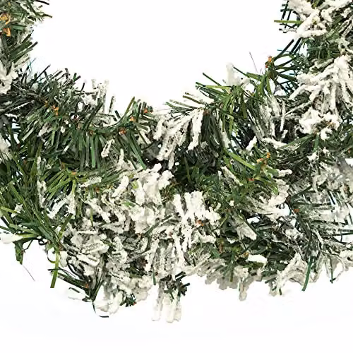 Pelle & Sol Realistic Snow-Tipped Christmas Wreath in Green and White, Diameter: 45 cm – 2