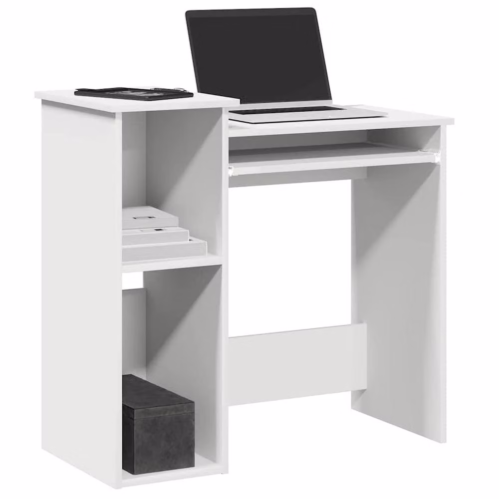 Berkfield Home Modern White Writing Desk with Shelves, W/D/H: 84 x 40 x 78 cm – 2