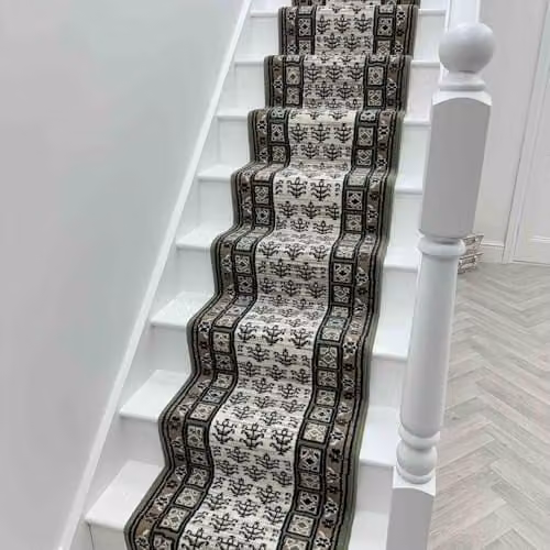 runrug Mayan Stair Runner Carpet in Green, W: 60 cm, L: 450 cm – 6