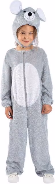 Smiffys Childrens Mouse Costume in Grey and Multicolour, Ages 4-6 Years